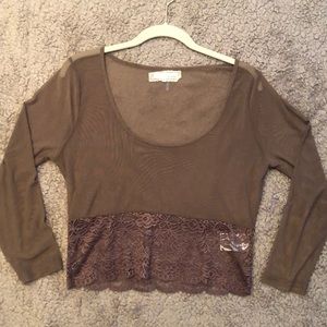 Tan sheer crop top